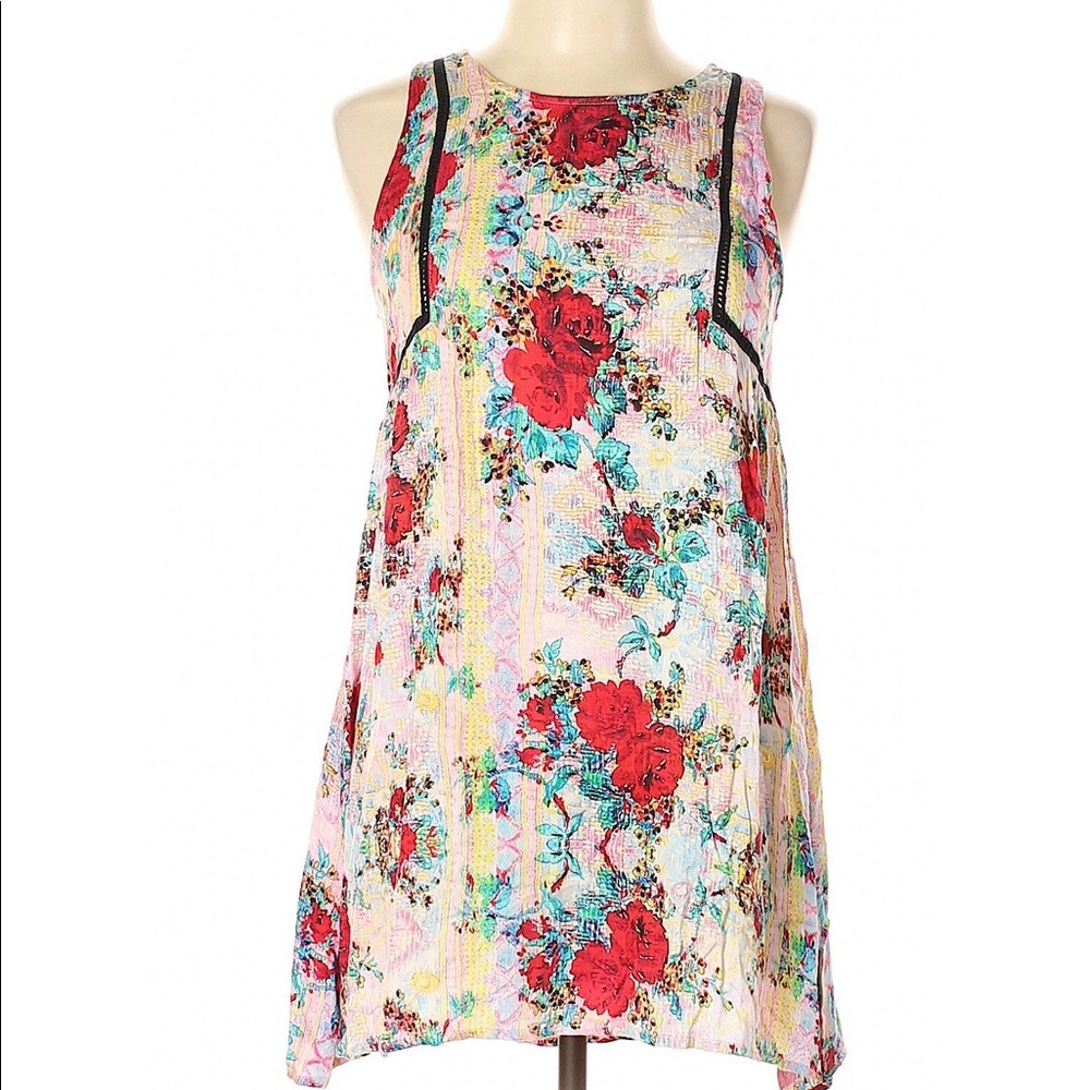 PinkMink Pink Floral Sleeveless Dress